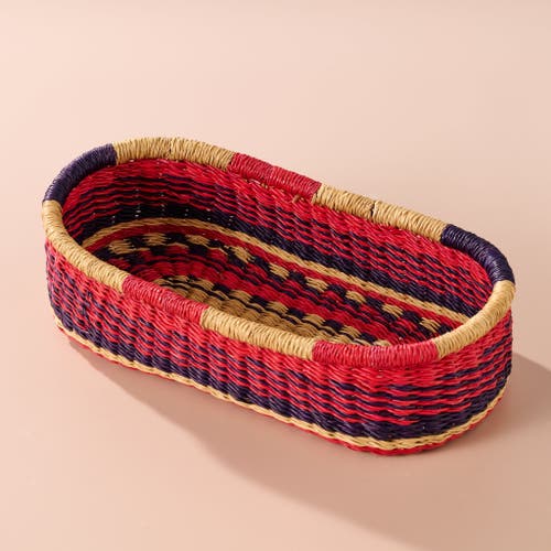 Ten Thousand Villages Ghana Breaking Bread Basket In Red