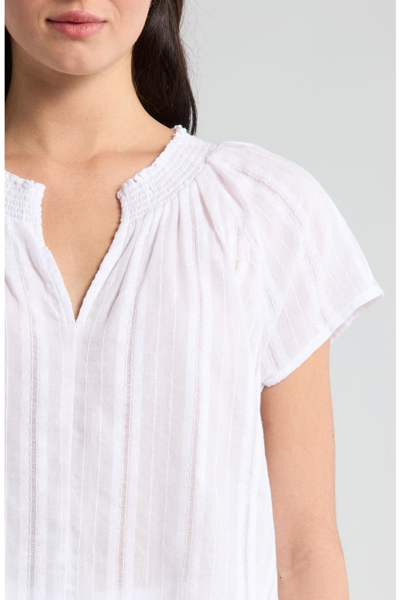 Meadow Stripe Cotton Crop Top, Alternate, color, WHITE