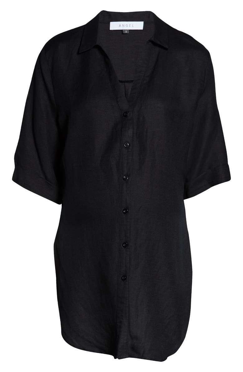 Angel Maternity Tie Front Maternity Button-Up Shirt, Alternate, color,