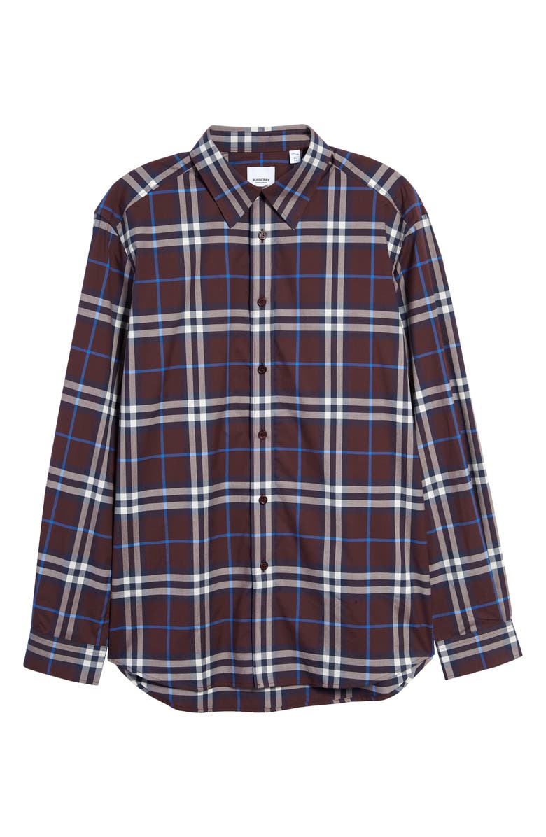 Burberry Men's Caxton Check Button-Up Shirt, Main, color, 