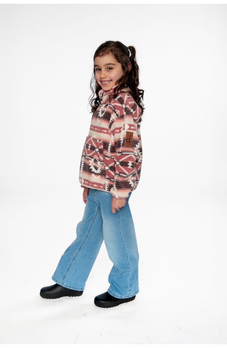 Deux par Deux Mid-Season Fleece Half-Zip Kangaroo Pocket Pullover Jacket, Alternate, color,