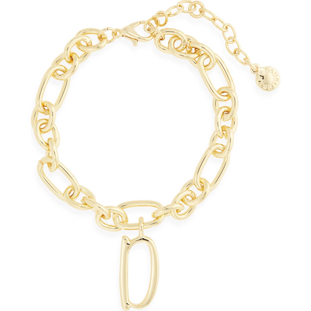 Baublebar Initial Charm Chain Braclet In Gold