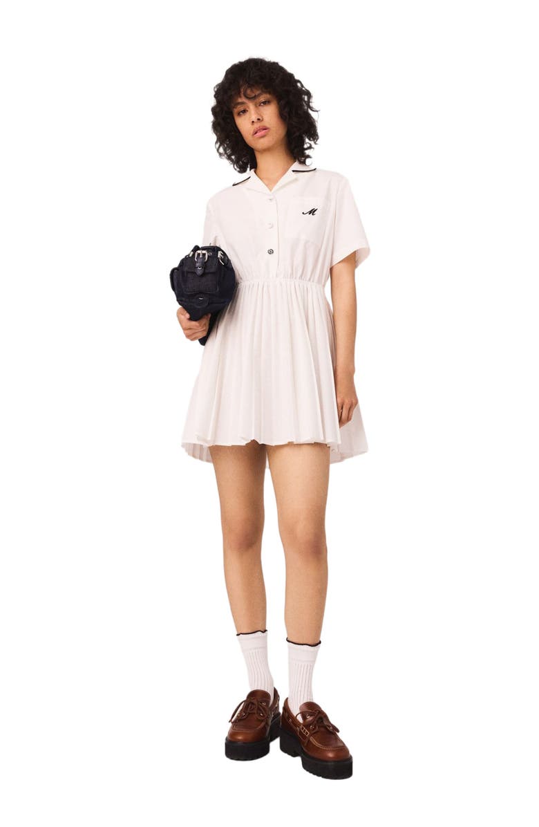 maje Short-sleeve shirt dress, Main, color, White