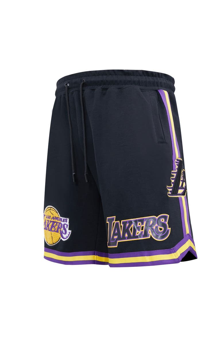PRO STANDARD Men's Pro Standard Black Los Angeles Lakers Chenille Shorts, Alternate, color, 
