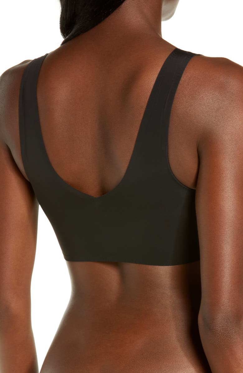 True & Co True Body Lift Full V-Neck Bralette, Alternate, color, Black