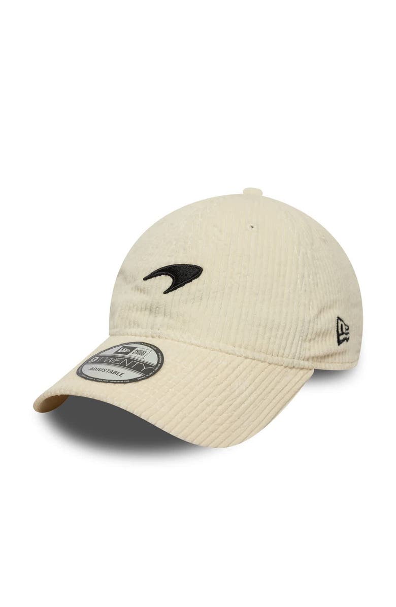 New Era Men's New Era Cream McLaren F1 Team Corduroy 9TWENTY Adjustable Hat, Main, color, 