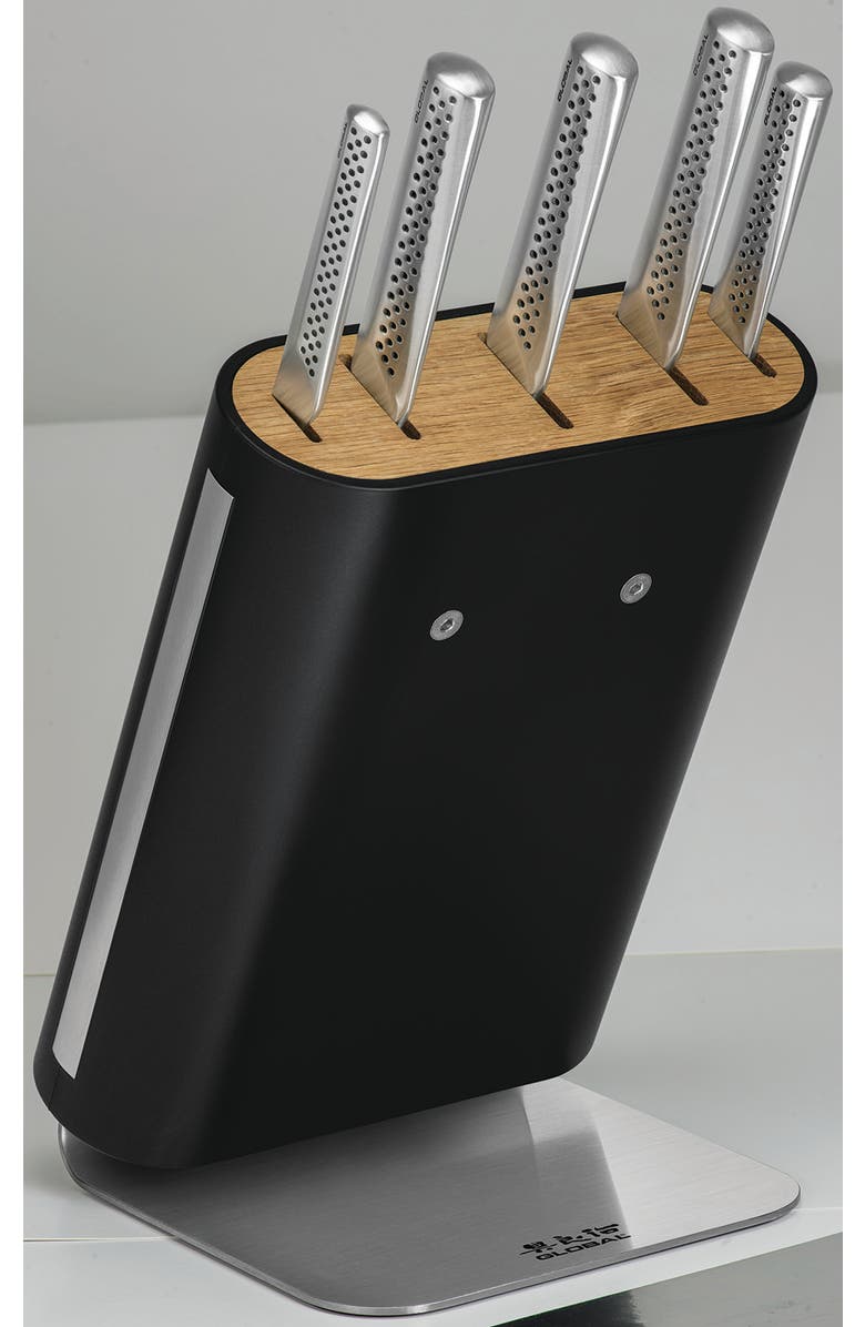 GLOBAL UKON 6 Piece Knife Block Set, Alternate, color, Silver
