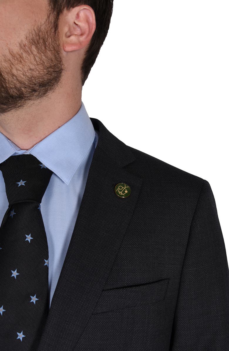 CRICKETEER Birdseye Slim Fit Wool Blend Suit, Alternate, color, Charcoal