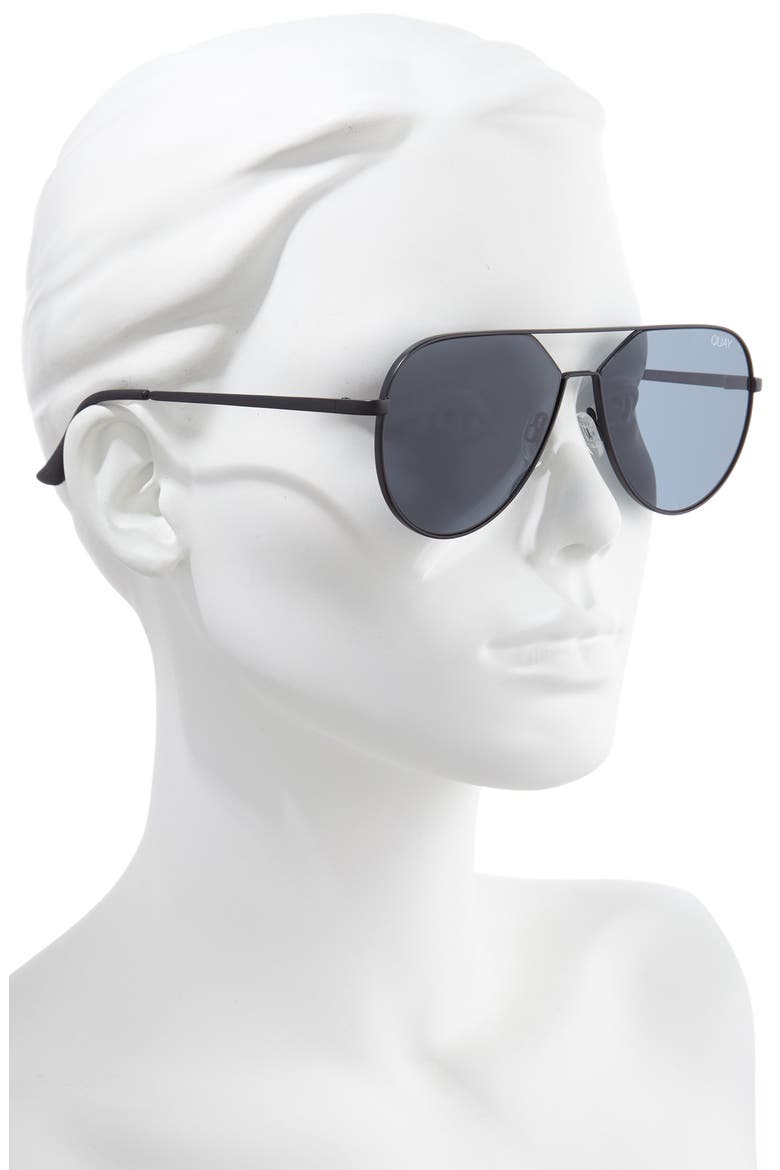 Australia Hold Please 55mm Aviator Sunglasses, Alternate, color, BLACK/ SMOKE