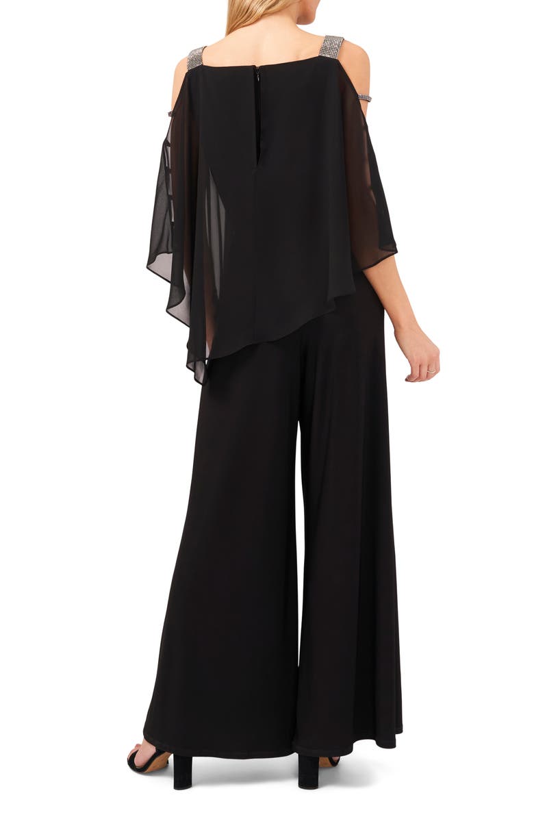 Chaus Overlay Ladder Sleeve Jumpsuit, Alternate, color, 