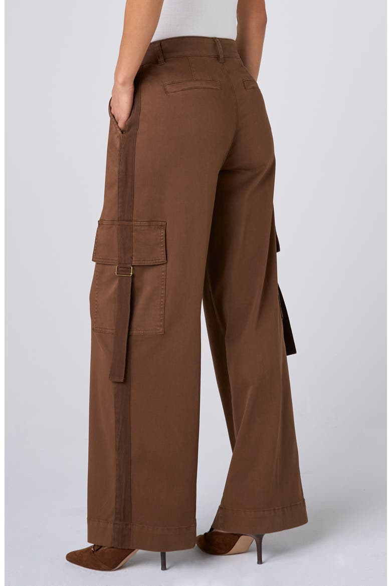 Mid Rise Wide Leg Cargo Pants, Alternate, color, CAROB BROWN