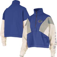 PRESSBOX Women's Pressbox Royal Florida Gators Ferrara Color Block Quarter-Zip Sweatshirt