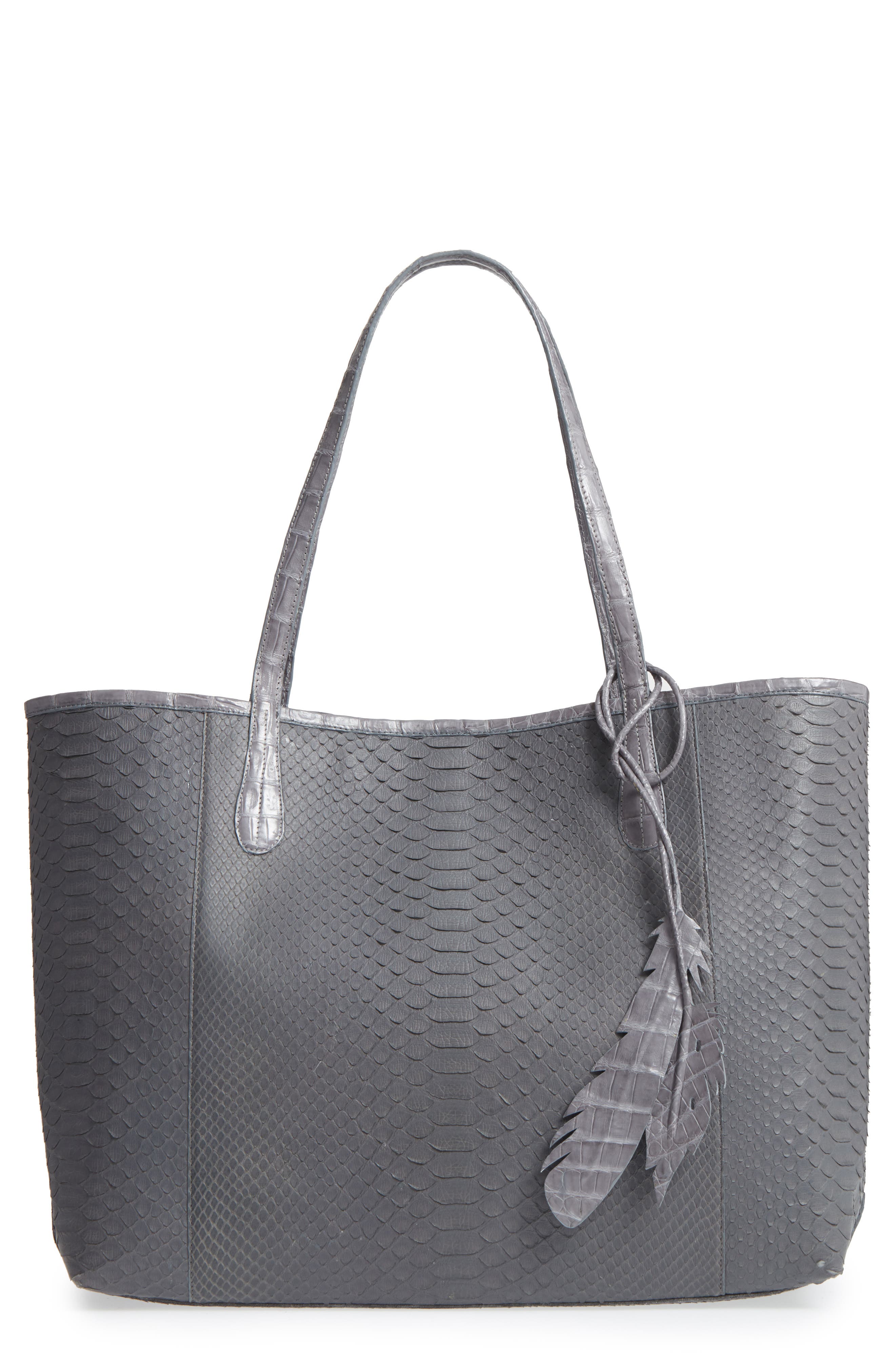 Nancy Gonzalez Medium Erica Genuine Python & Crocodile Tote, Main, color, 