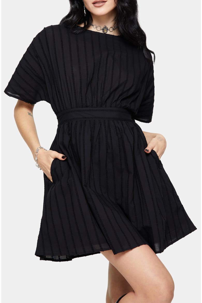 Blythe Tie Back Mini Dress, Main, color, Black