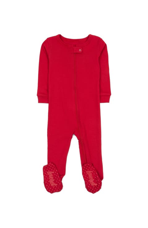 Footed Solid Cotton Matching Family Pajamas (Baby)