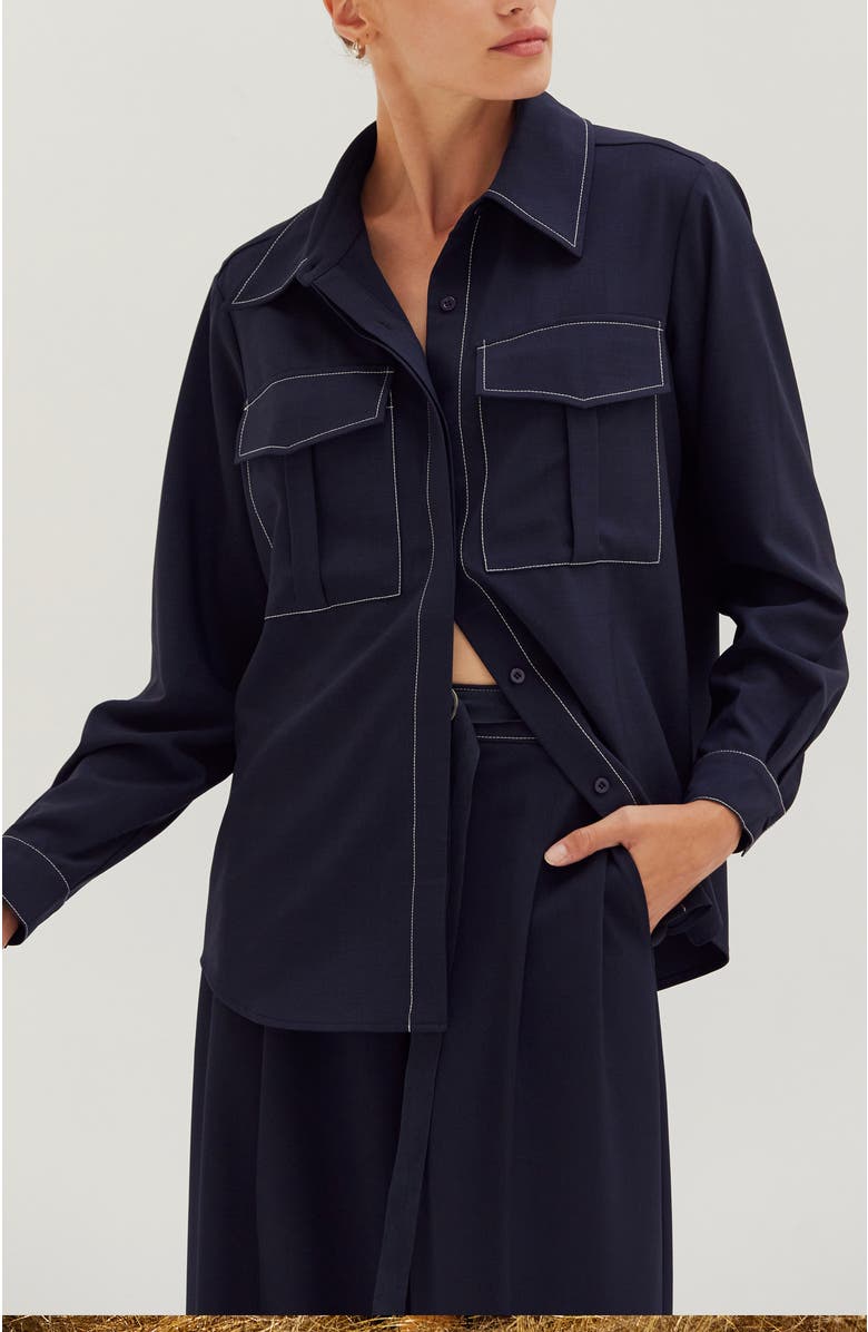 CRESCENT Contrast Stitch Utility Shirt, Main, color,