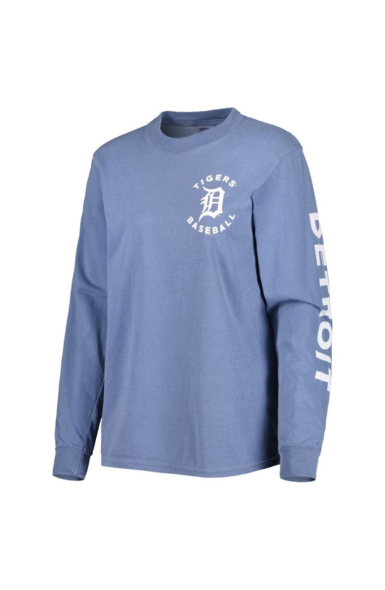 SOFT AS A GRAPE Women's Soft as a Grape Blue Detroit Tigers Team Pigment Dye Long Sleeve T-Shirt, Alternate, color, 