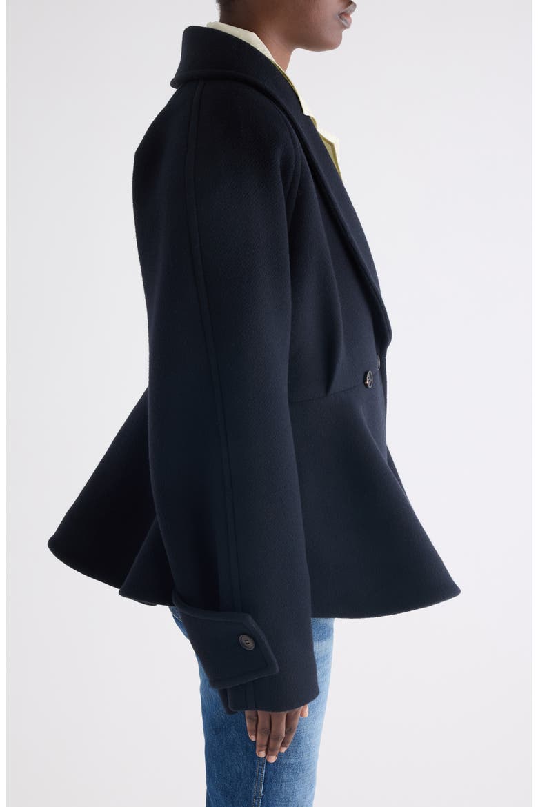 Double Breasted Wool Blend Peplum Jacket, Alternate, color, ICONIC NAVY
