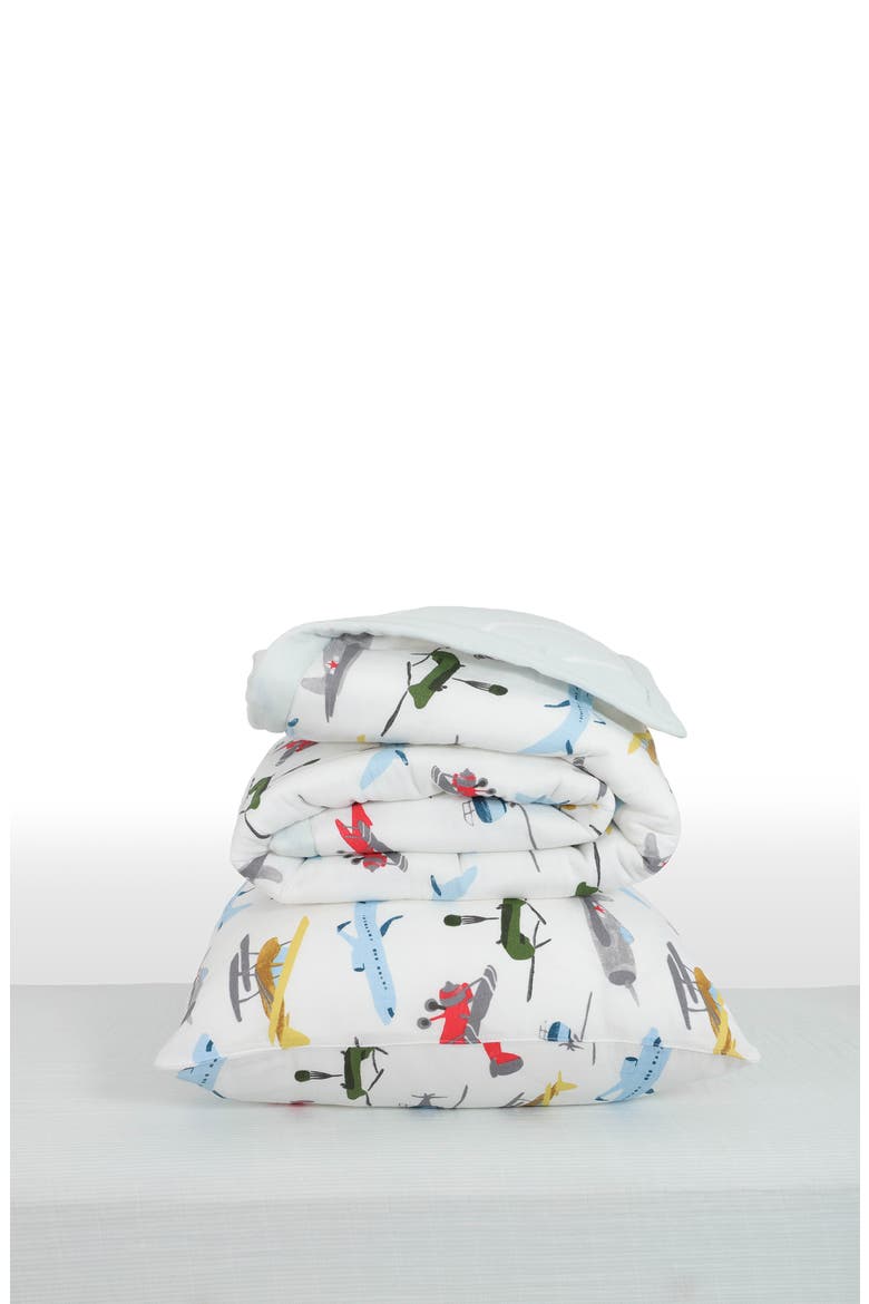 Toddler Cotton Muslin Bedding Set, Alternate, color, AIR SHOW