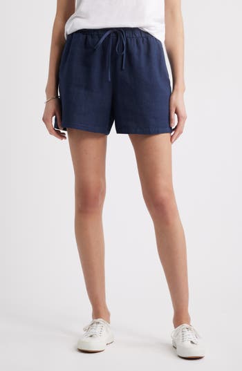 Caslon ® Linen Drawstring Shorts In Blue