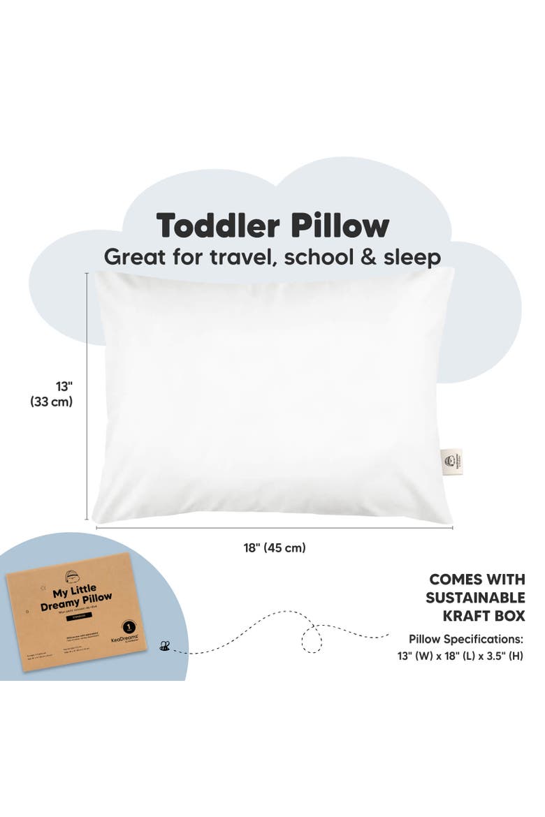 1pk Toddler Pillow, Alternate, color, Soft White