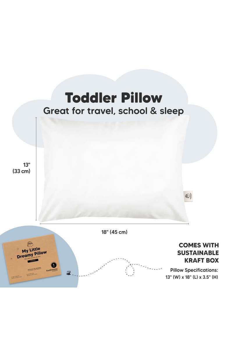 KeaBabies 1pk Toddler Pillow, Alternate, color, Soft White