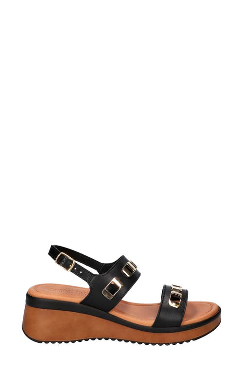 Bella Vita Vic Italy Platform Sandal In Black Italian Leather