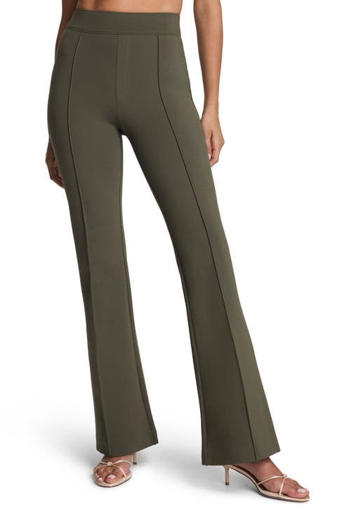 High Waist Flare Leg Stretch Ponte Pants
