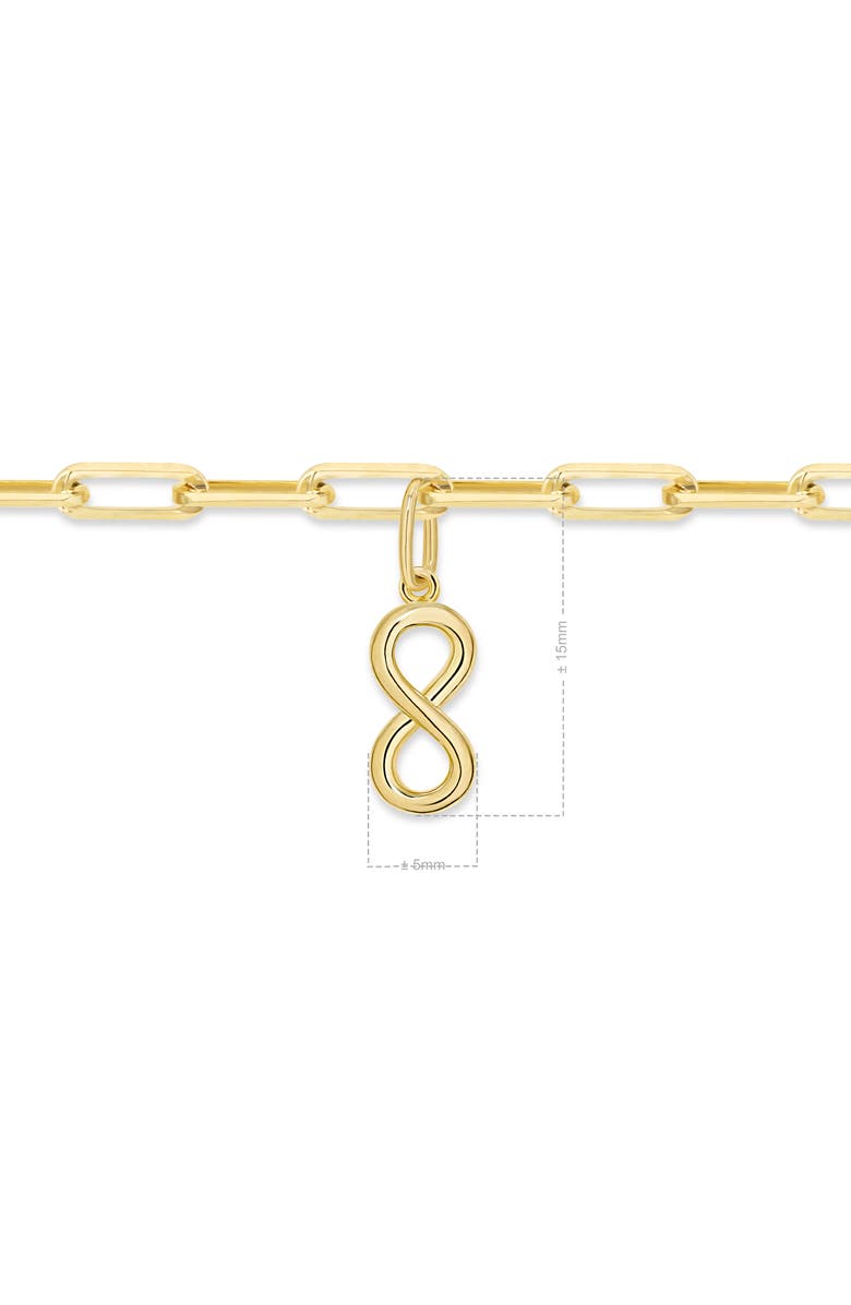 DEVATA Infinity Charm with Paperclip Chain Bracelet in 14K Gold, 7", Alternate, color, Yellow Gold