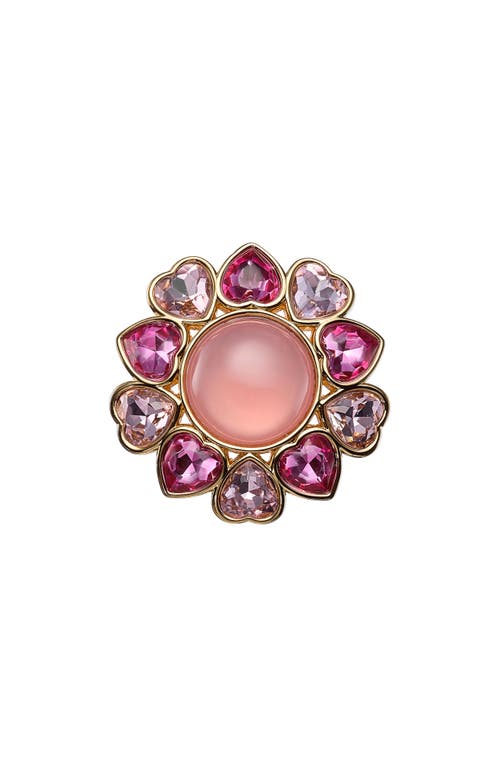 Kurt Geiger London Heart Crystal Cocktail Ring In Multi