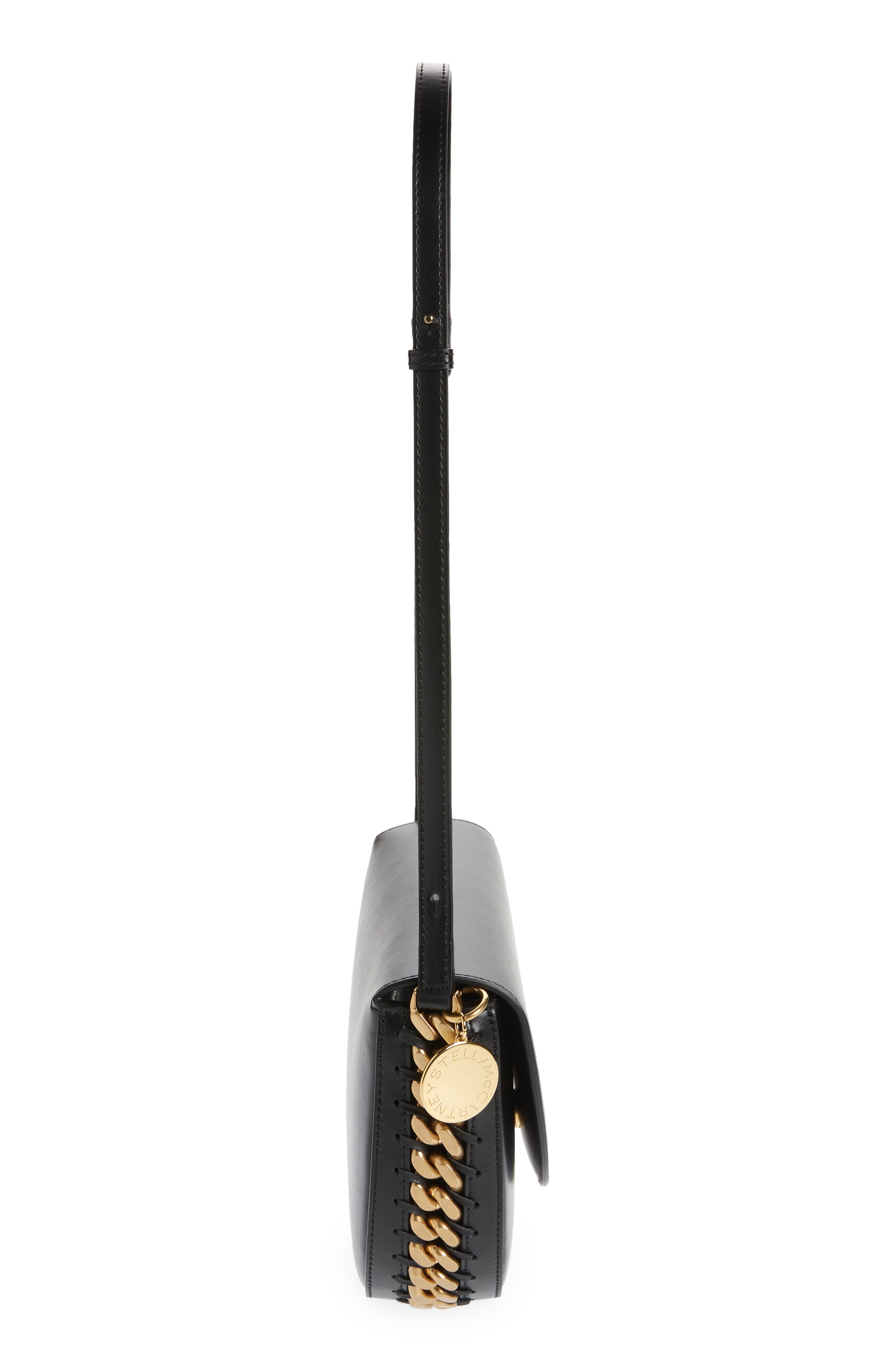 Stella McCartney Medium Frayme Flap Faux Leather Shoulder Bag, Alternate, color, 