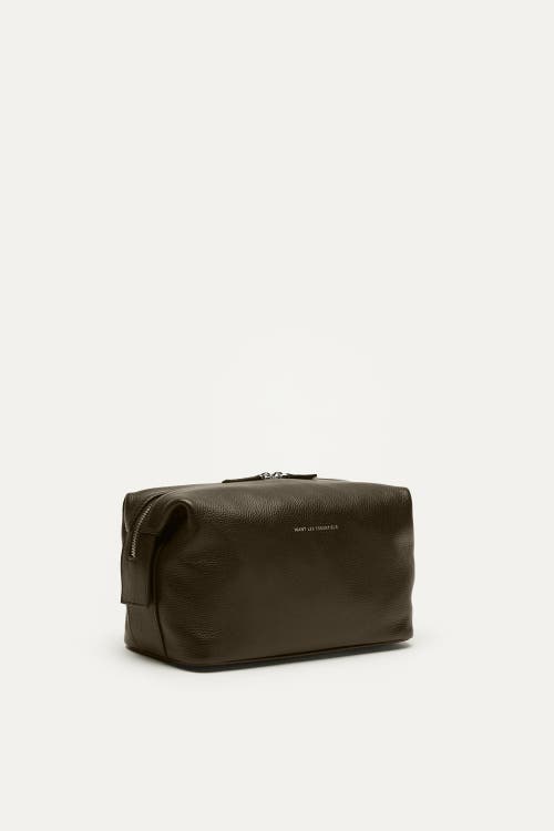 Want Les Essentiels De La Vie Want Les Essentiels Kenyatta Pebble Grained Leather Toiletry Bag In Dark Brown