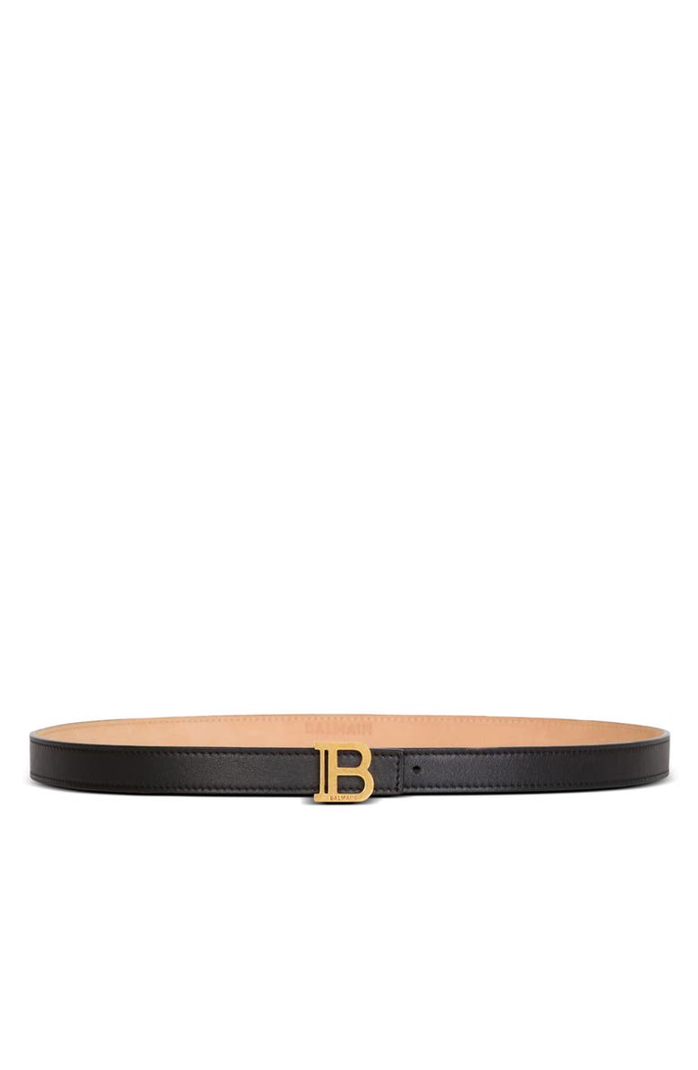 Balmain Thin Calfskin B-Belt, Main, color, 