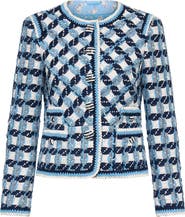 Maison Common Plaid Tweed Jacket With Trim