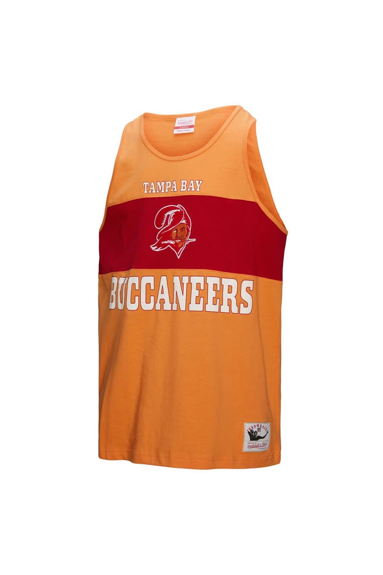 Men's Mitchell & Ness Orange Tampa Bay Buccaneers Retro Colorblock Tank Top, Alternate, color, Orange