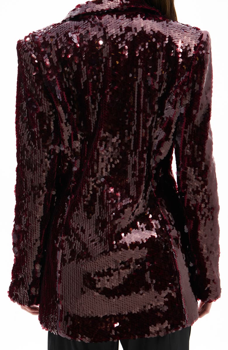 AZALEA WANG Dubai Sequin Blazer, Alternate, color, Burgundy