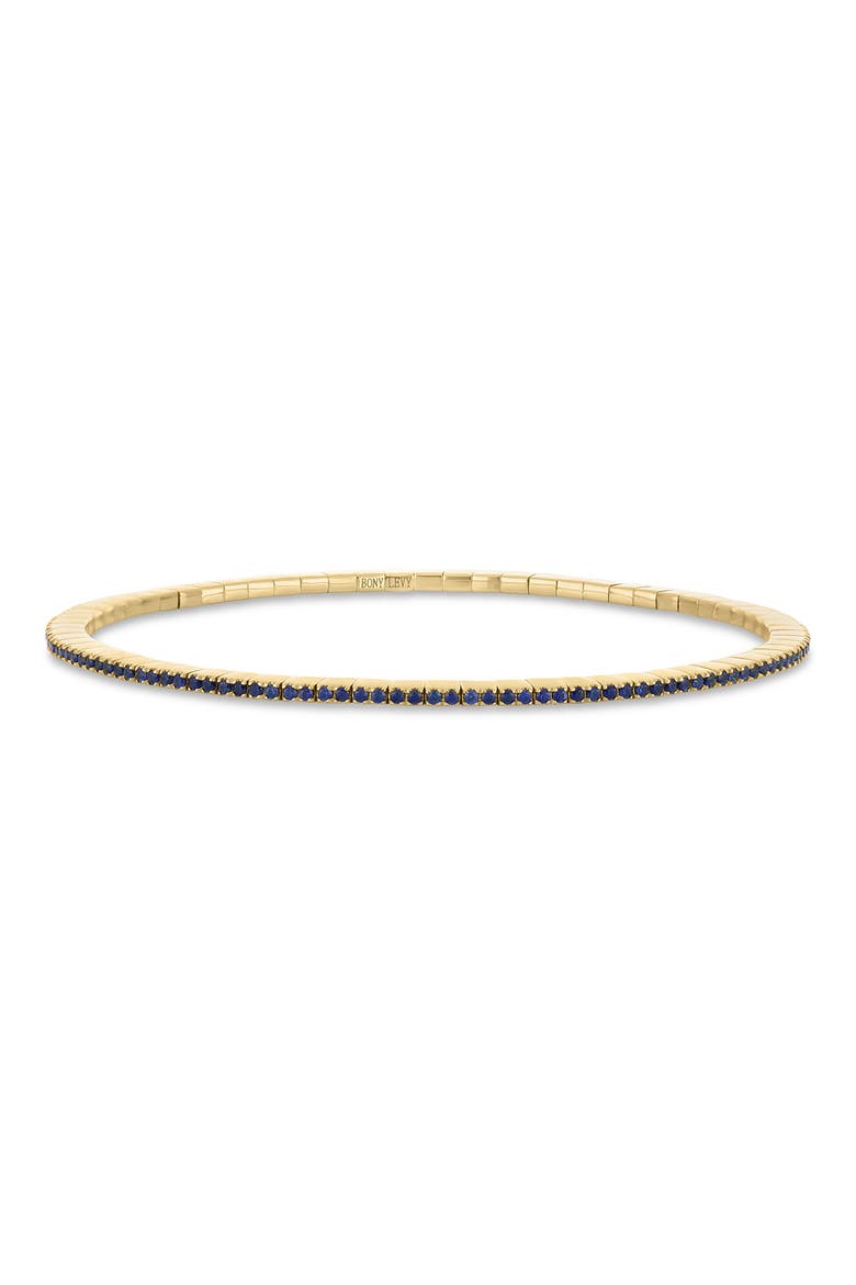 18K Gold El Mar Gemstone Stretch Bracelet (Online Trunk Show), Main, color, 18K YELLOW GOLD/ SAPPHIRE