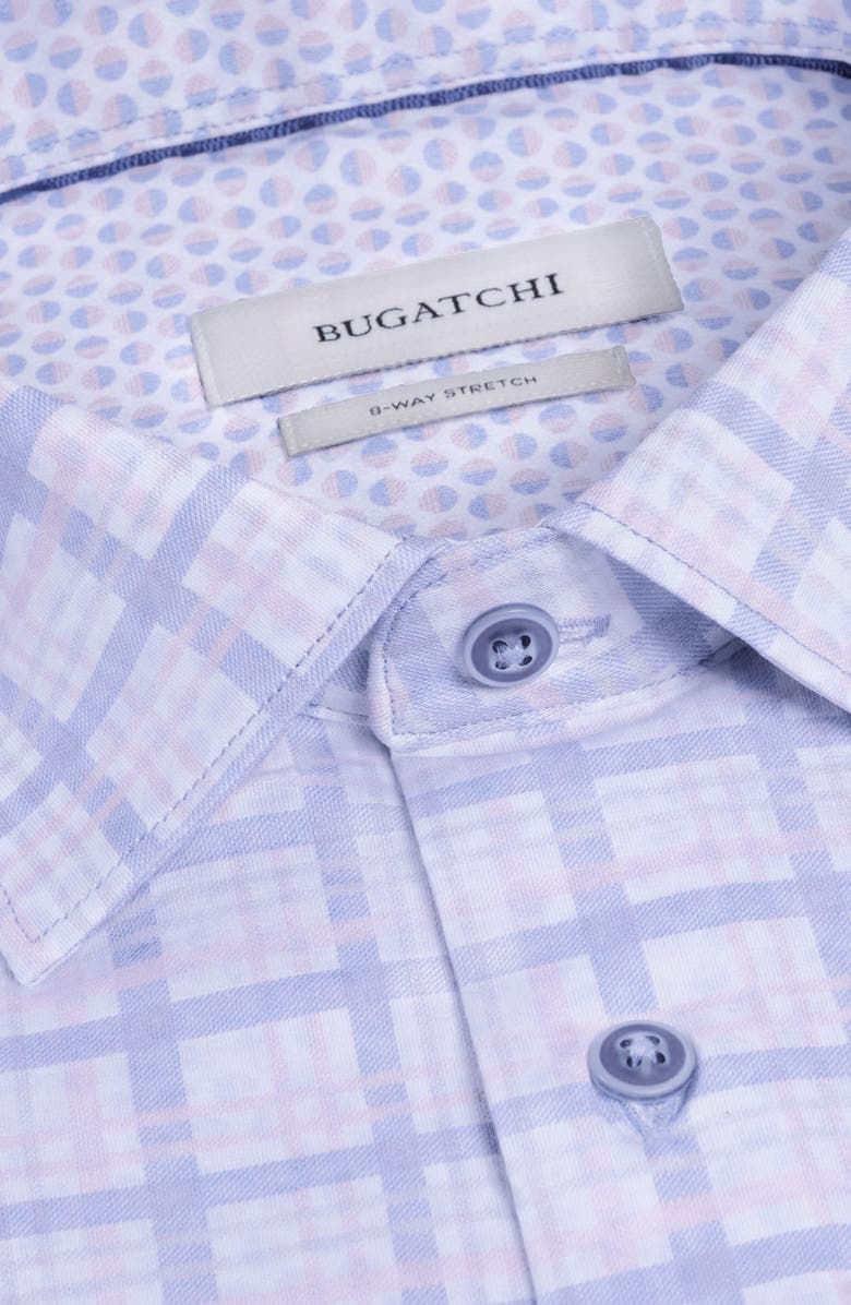Bugatchi Jimmy OoohCotton<sup>®</sup> Plaid Button-Up Shirt, Alternate, color, Dusty Pink