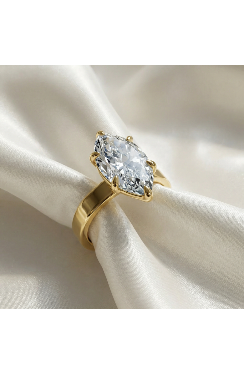 Bliss Diamond Certified 2Ct Marquise Cut Flat Cigar Band Engagement Ring 14k Gold Lab Grown, Alternate, color, 14K White Gold