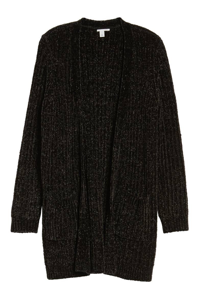 Chenille Cardigan, Alternate, color, BLACK