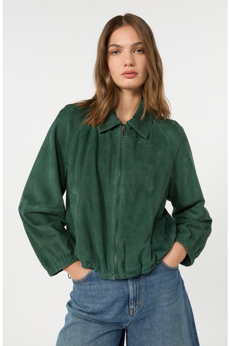 Zuppa Suede Jacket, Alternate, color, DARK GREEN