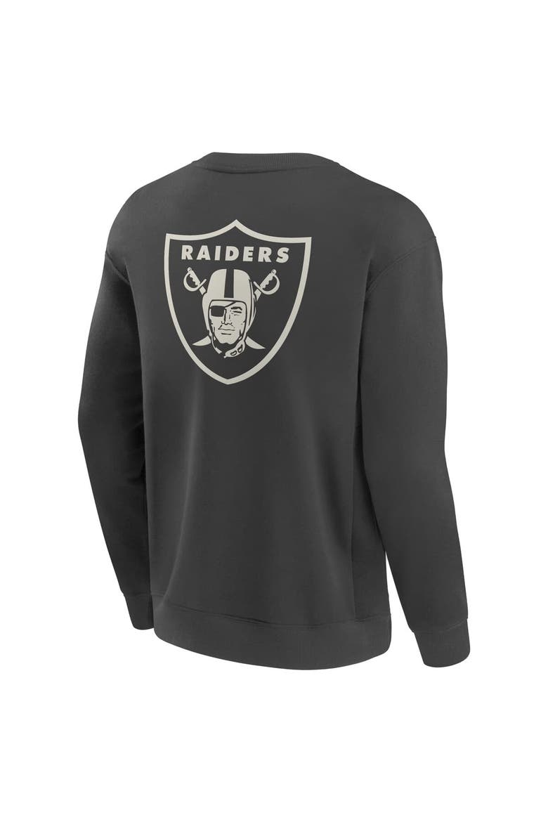 Men's Fanatics Charcoal Las Vegas Raiders Elements Future Ground Lettering Pullover Sweatshirt, Alternate, color, Charcoal
