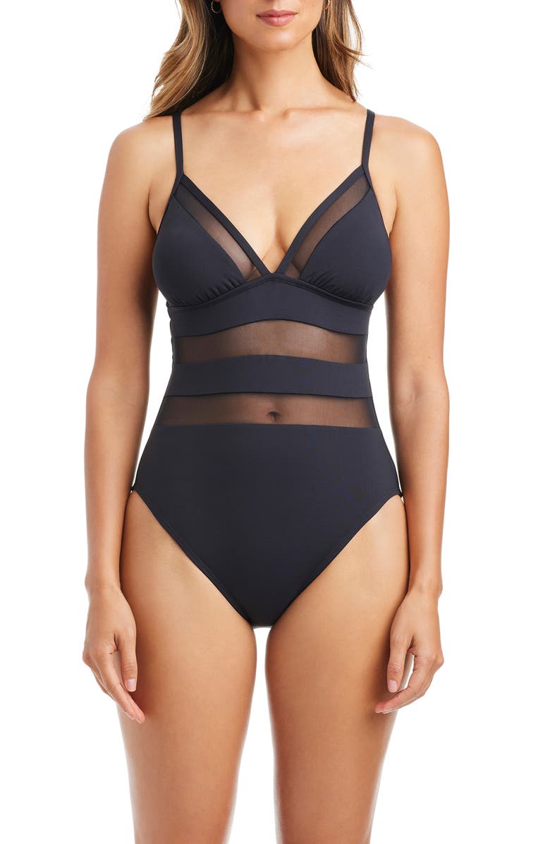 BLEU by Rod Beattie Cross Back One-Piece Swimsuit, Main, color,