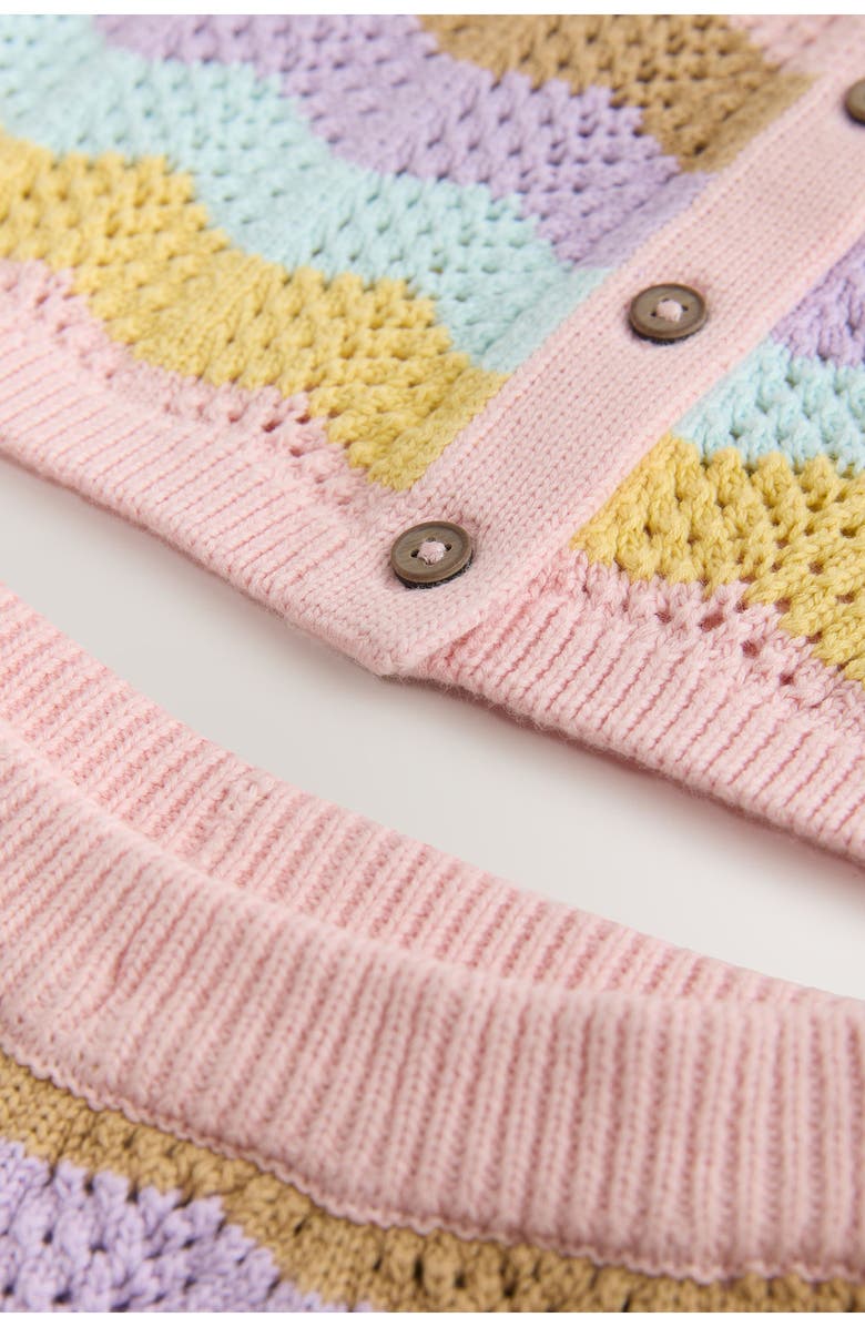 NEXT Kids' Wavy Stripe Open Knit Shirt & Pants Set, Alternate, color, Pink Multi