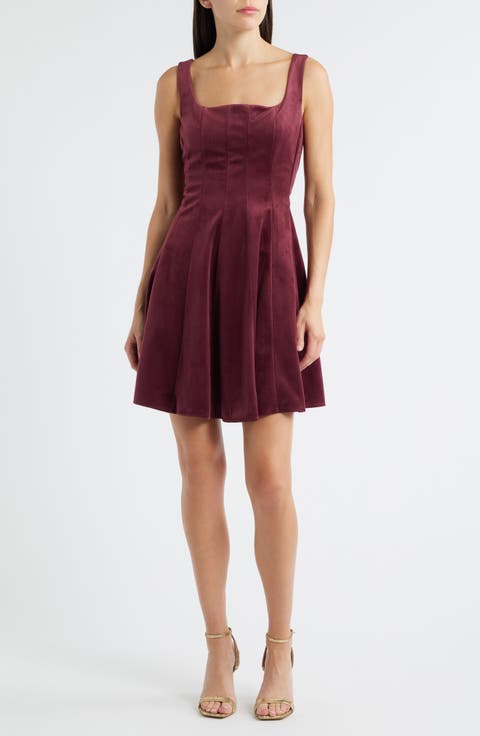 Velvet Fit & Flare Dress