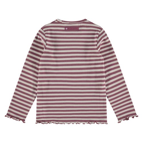 Stains And Stories By Babyface Lettuce Edge Ribbed Long Sleeve Shirt In Multi