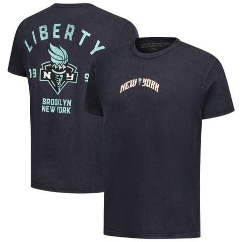 Unisex Stadium Essentials Heather Black New York Liberty Oversized Vintage Wash T-Shirt
