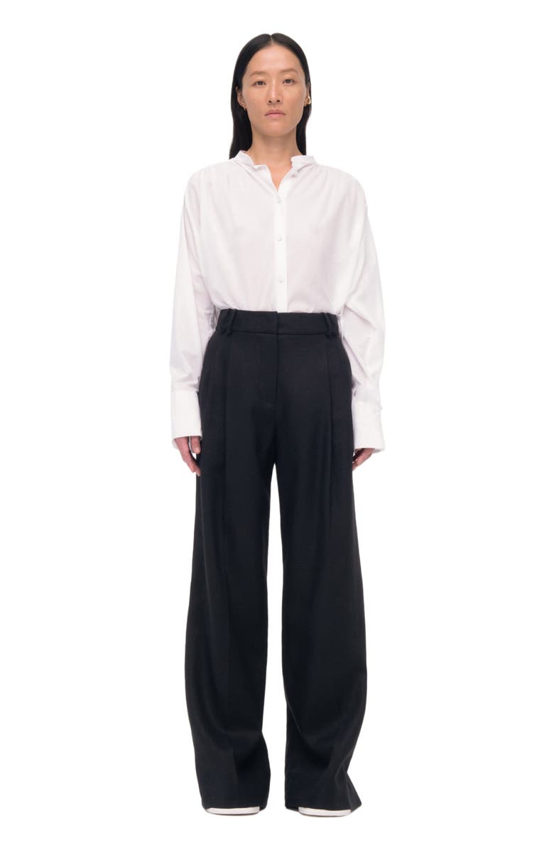 Another Tomorrow Pleated Trouser, Main, color, Black
