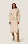 Rebecca Taylor Emelia Fringe Sweater Skirt