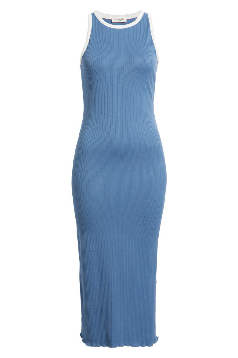 Racer Tank Midi Dress, Alternate, color, BLUE